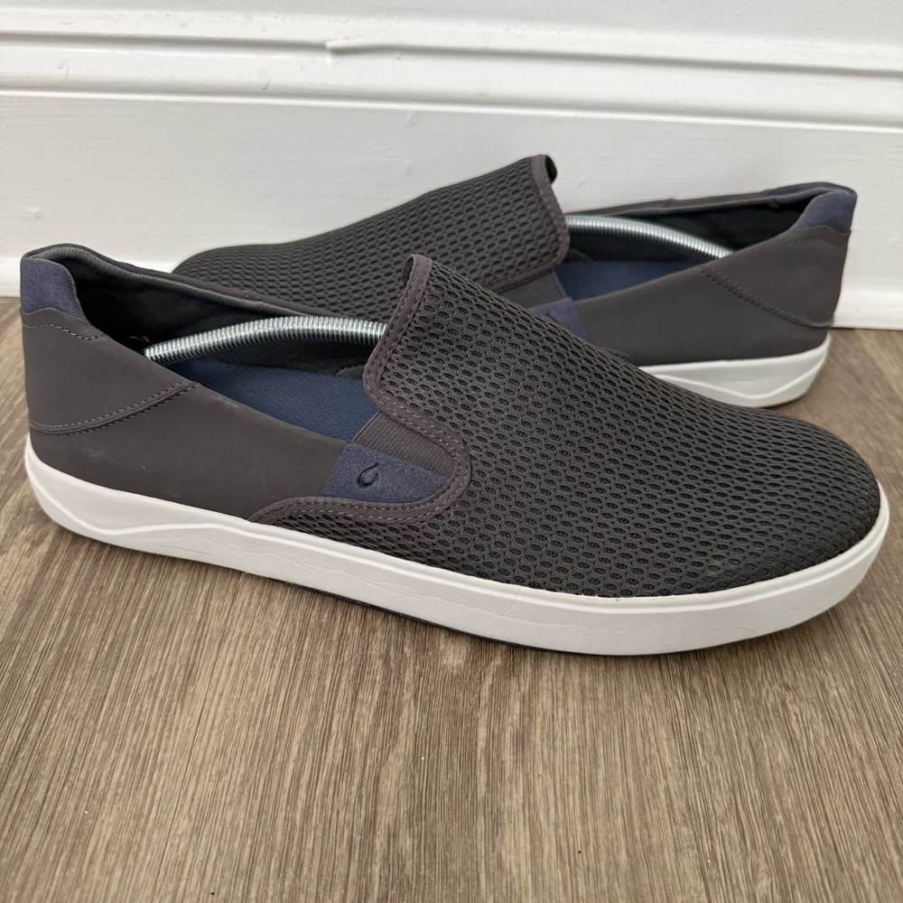 OluKai Lae'ahi Mesh Slip On Shoes Grey Mens 14 Drop Heel Breathable Comfort